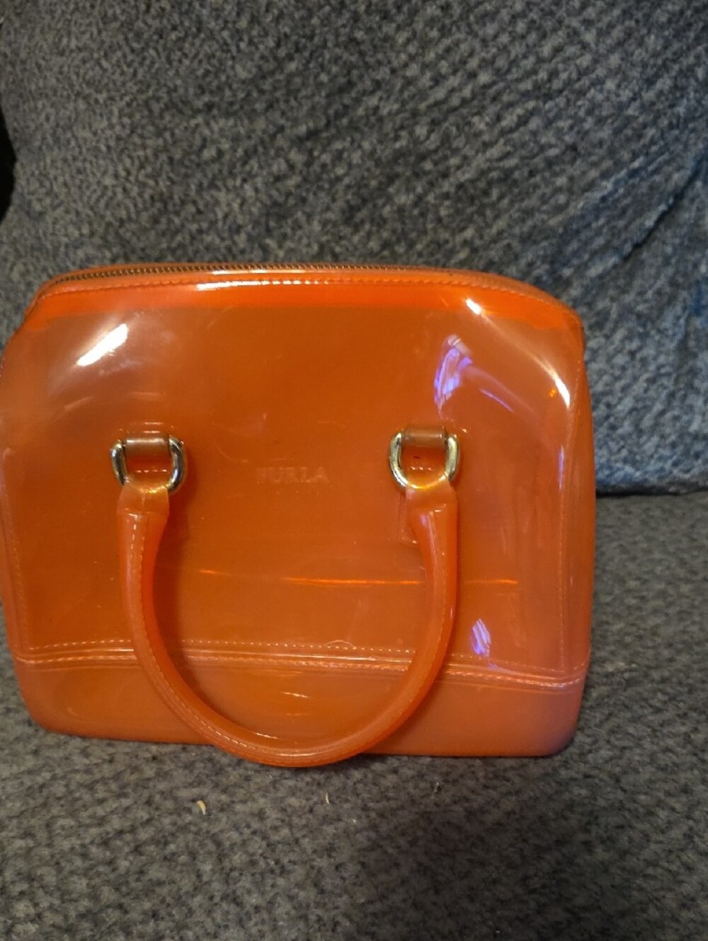 Furla Orange Patent Candy Satchel - Picture 2 of 3